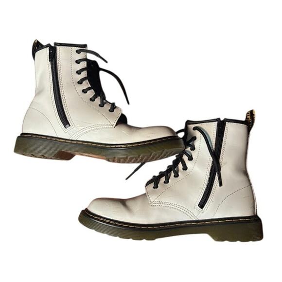 Doc Martens Jadon White Side Zip Combat Boots US men's 6 women's 7 Punk 90s - Picture 12 of 13